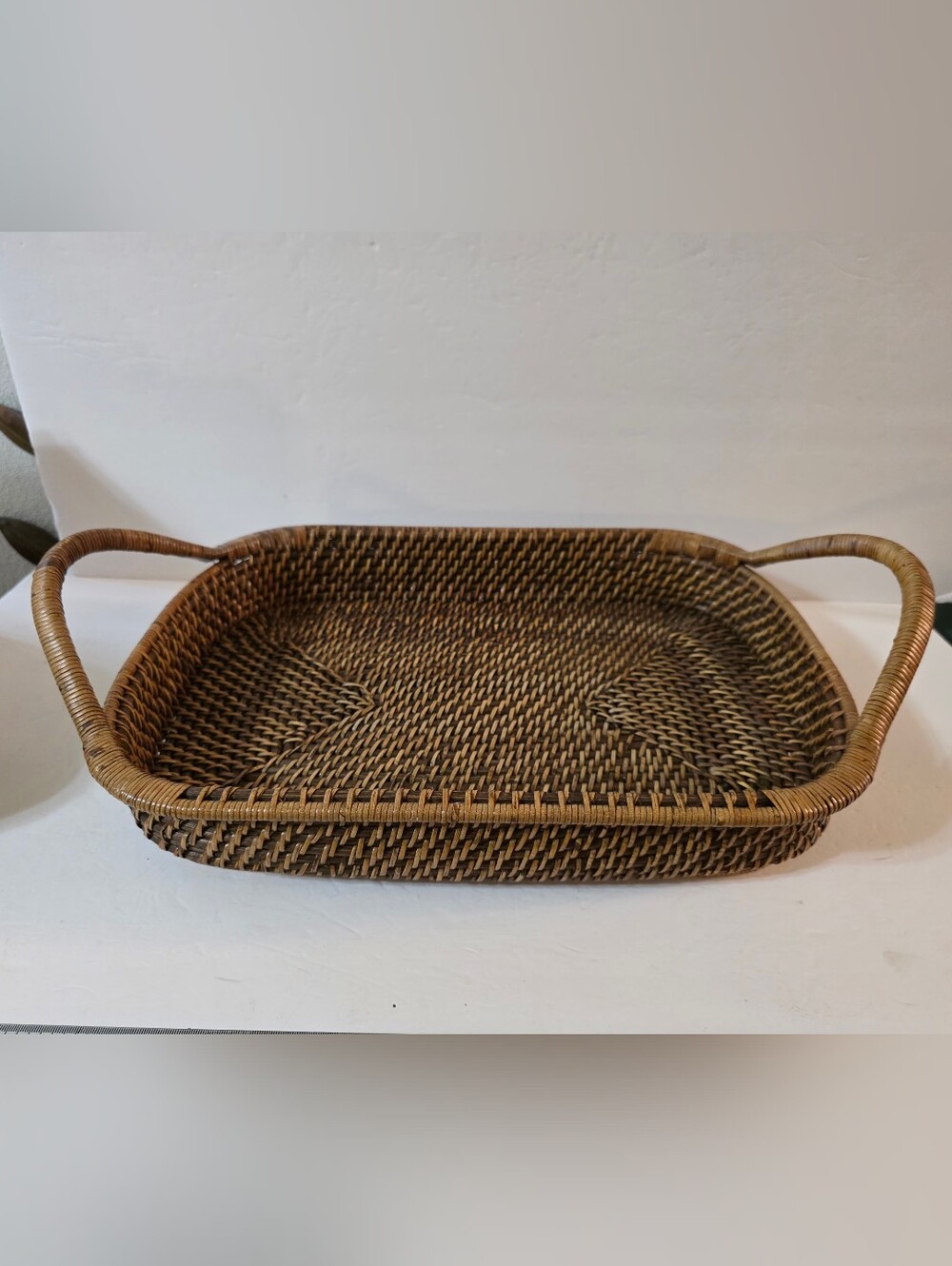Pampered Chef Woven Selection Serving Tray Ratan Wicker Retired